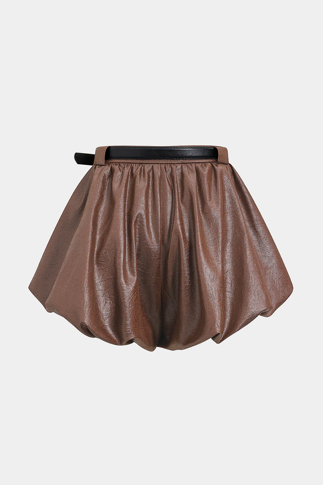 Ruched Belted Puff Shorts - Image 2