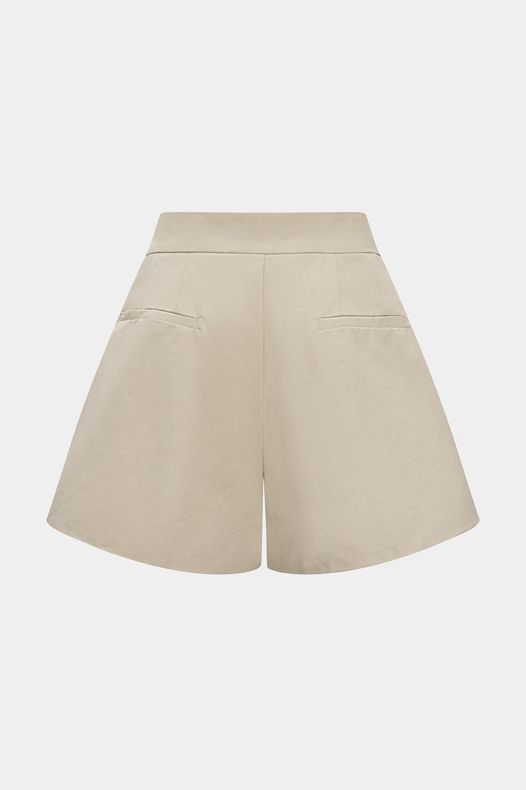 Solid Ruched High Waist Pocket Shorts - Image 2