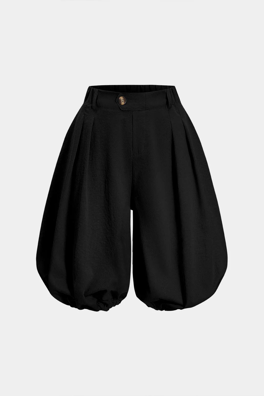 Solid Ruched Lantern Shorts - Image 6