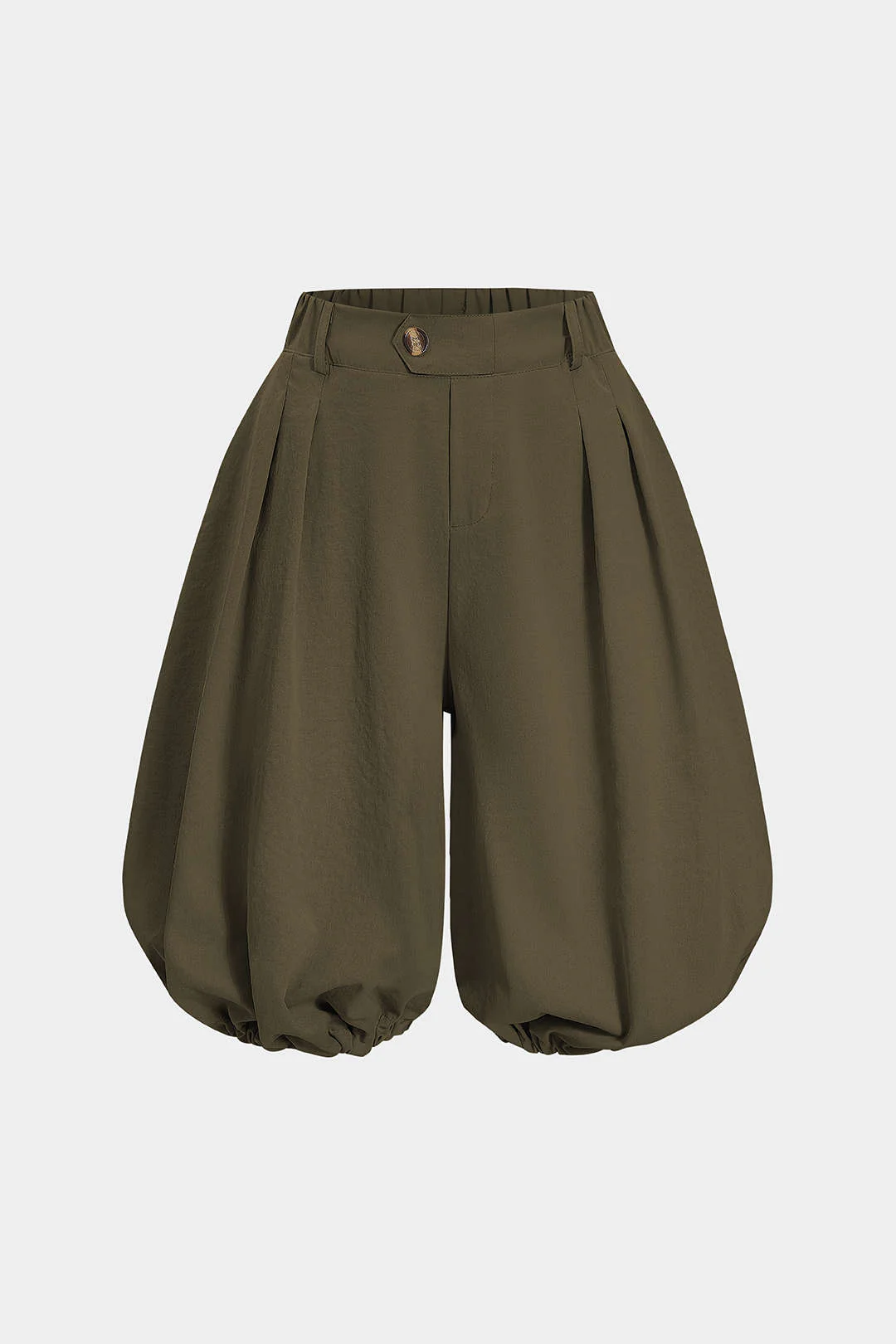 Solid Ruched Lantern Shorts - Image 7