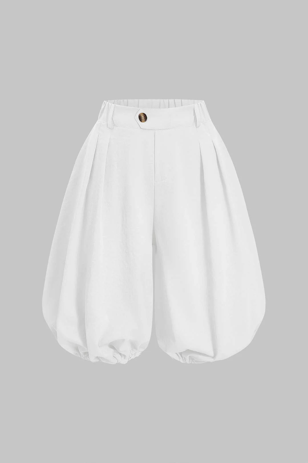 Solid Ruched Lantern Shorts - Image 8