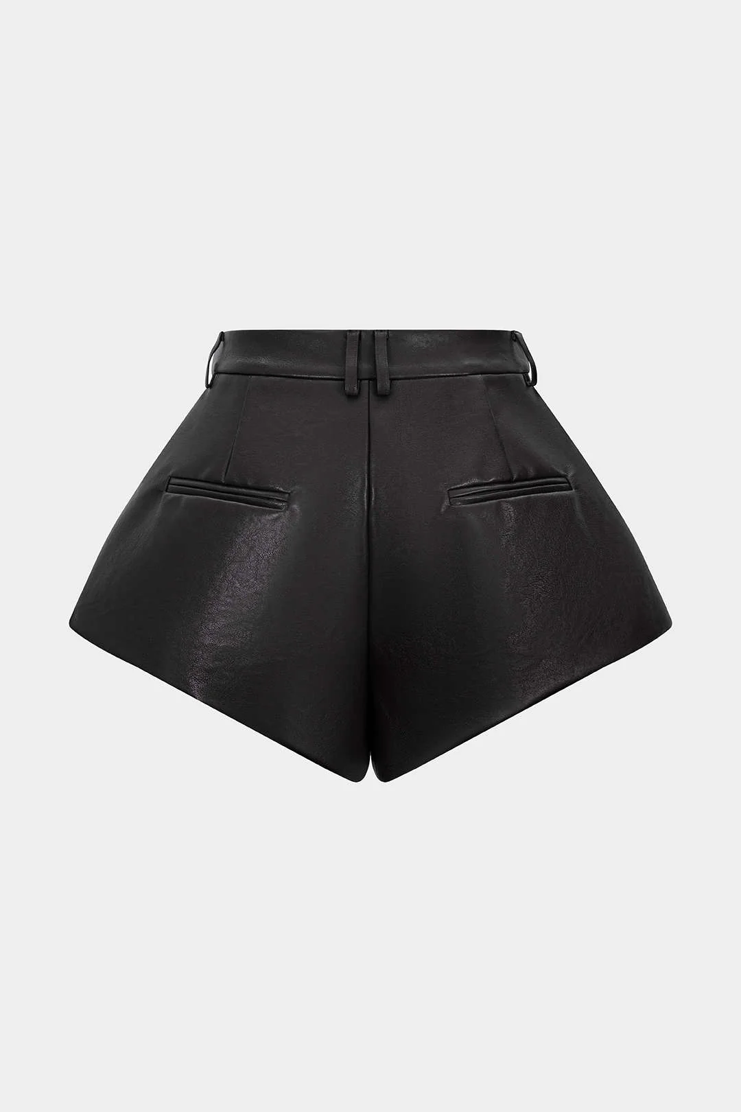 Faux Leather Pleated Shorts - Image 2