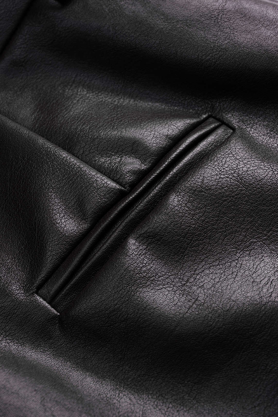 Faux Leather Pleated Shorts - Image 4