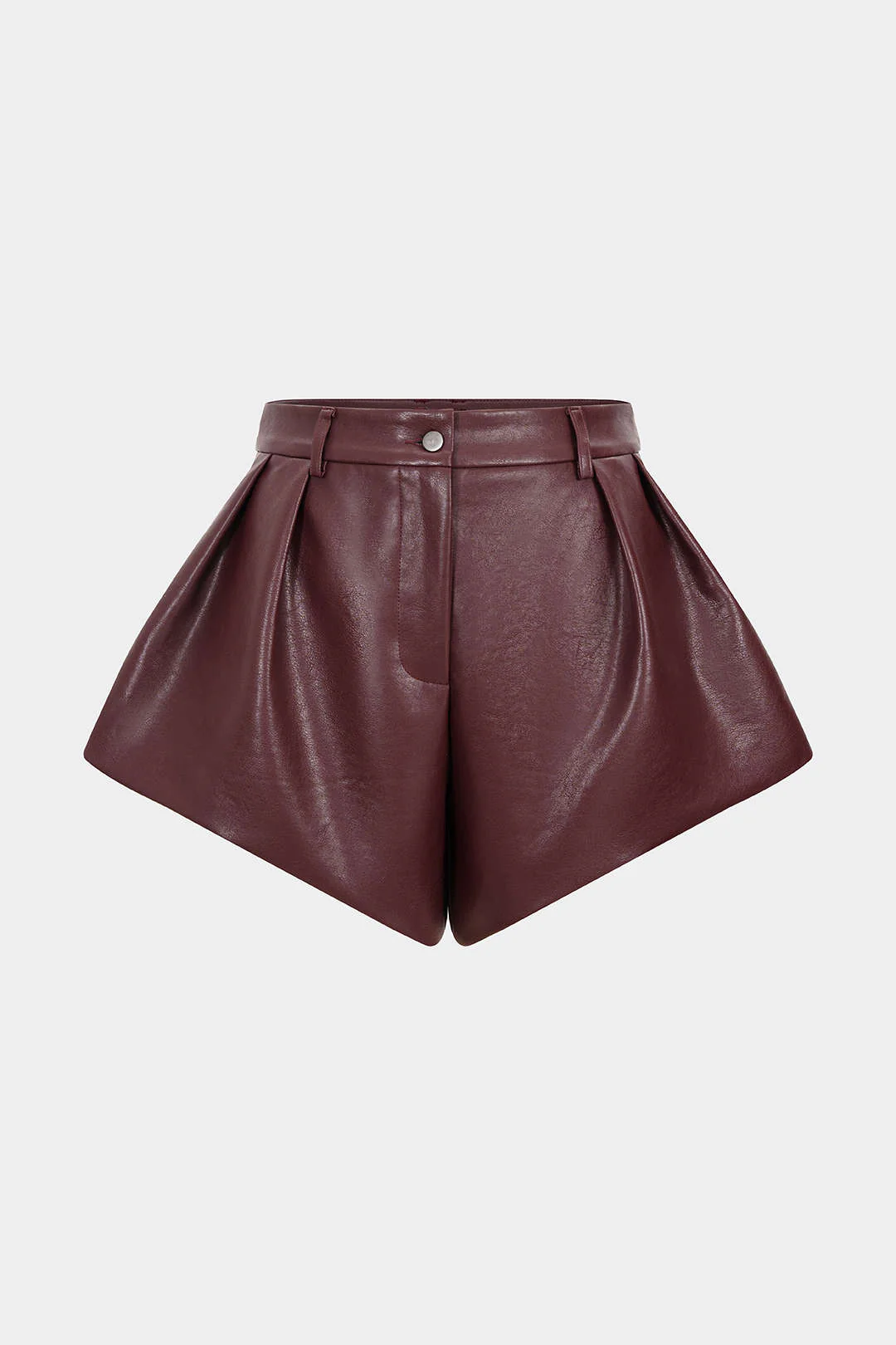 Faux Leather Pleated Shorts - Image 6