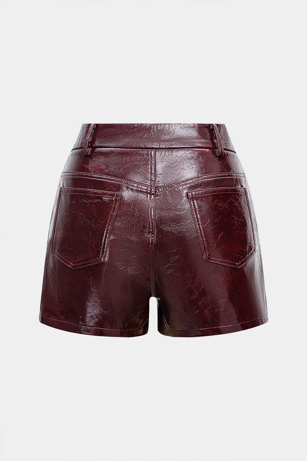 Faux Leather Button Shorts - Image 7
