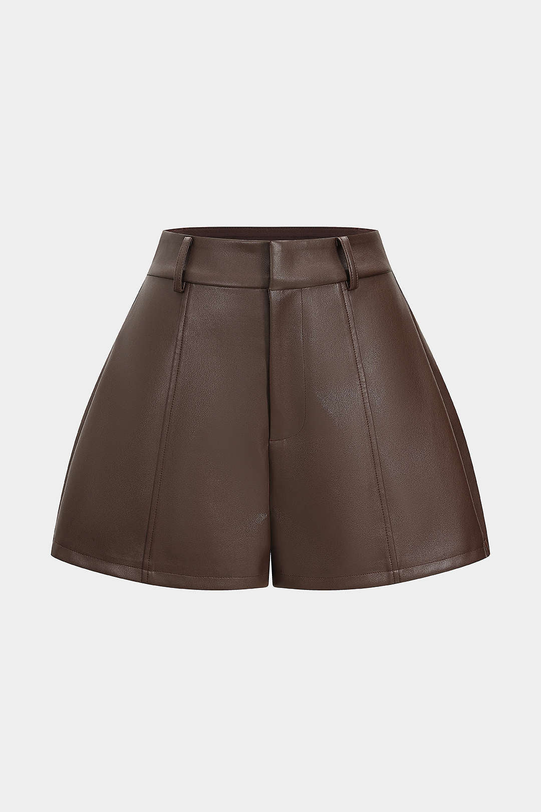 Faux Leather High Waist Wide Leg Shorts - Image 10