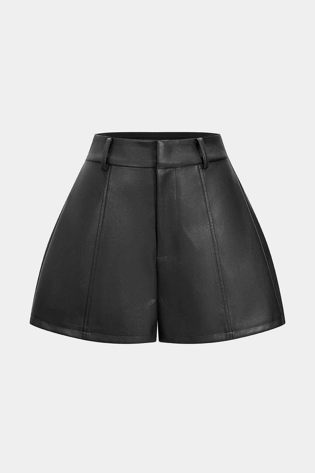 Faux Leather High Waist Wide Leg Shorts - Image 11