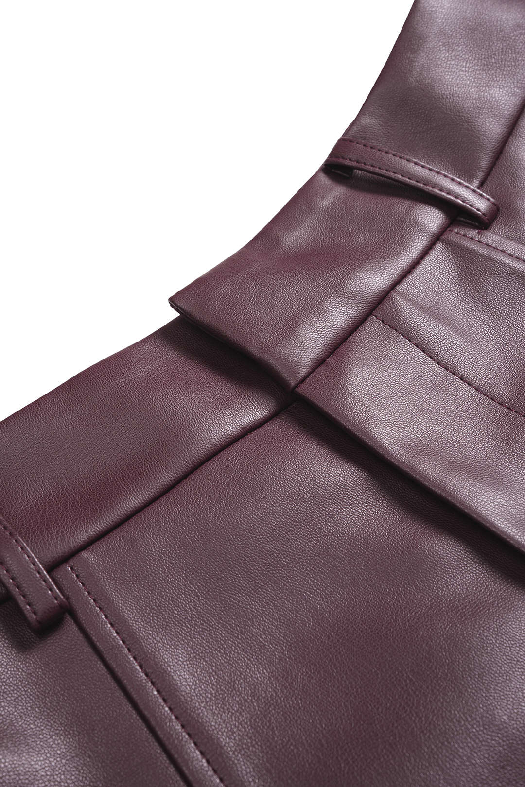 Faux Leather High Waist Wide Leg Shorts - Image 3