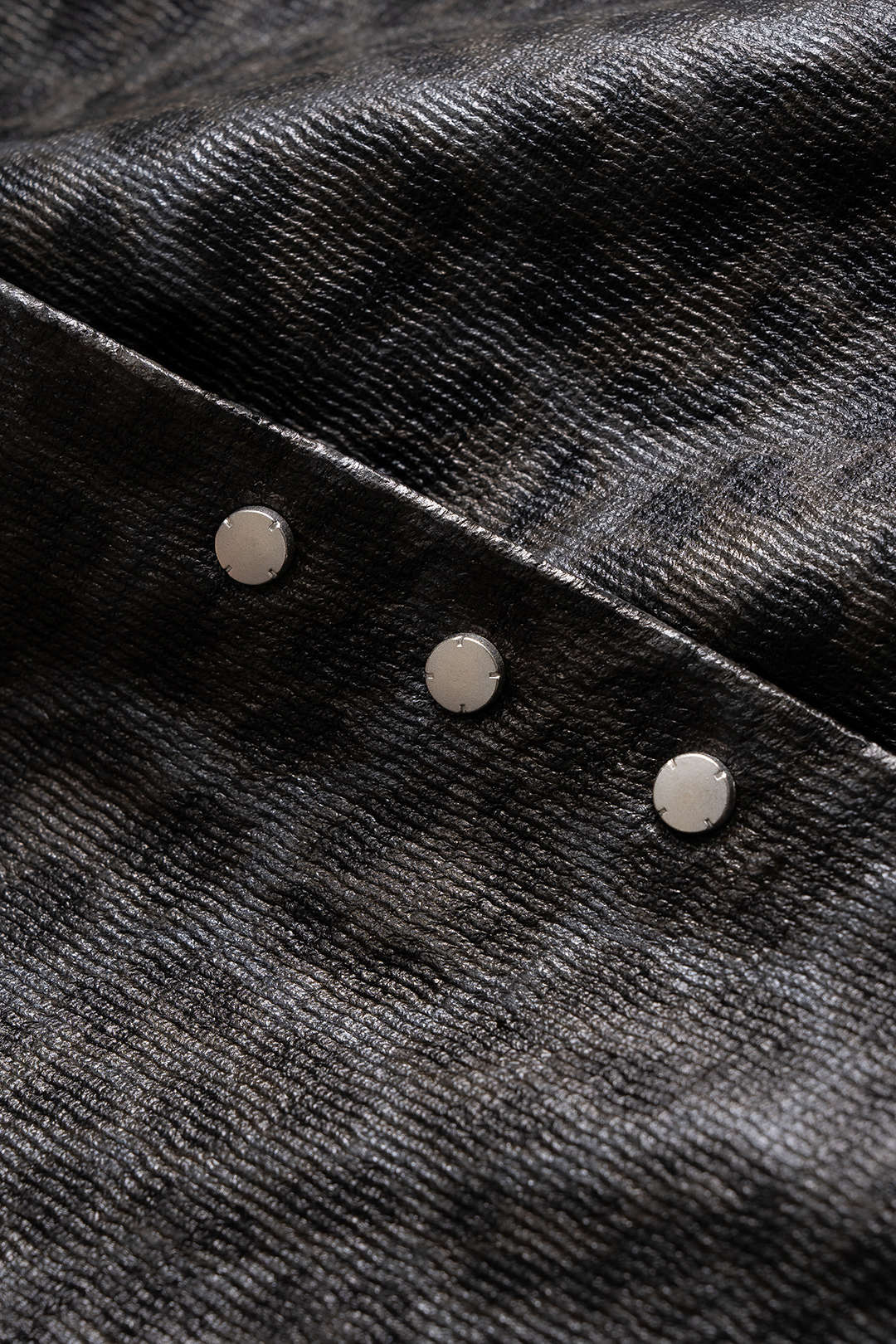 Leopard Print Faux Leather Button Shorts - Image 3
