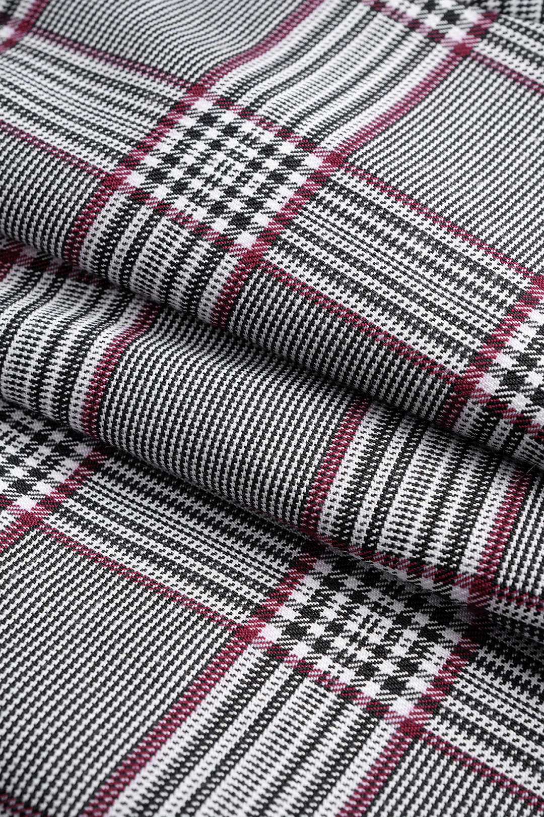 Plaid Print Belted Zipper Shorts - Image 3
