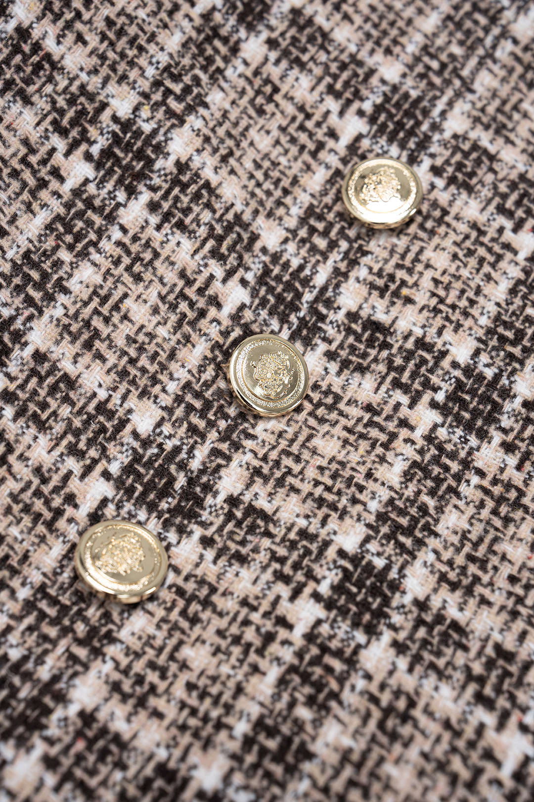 Plaid Print Button High Waist Shorts - Image 3