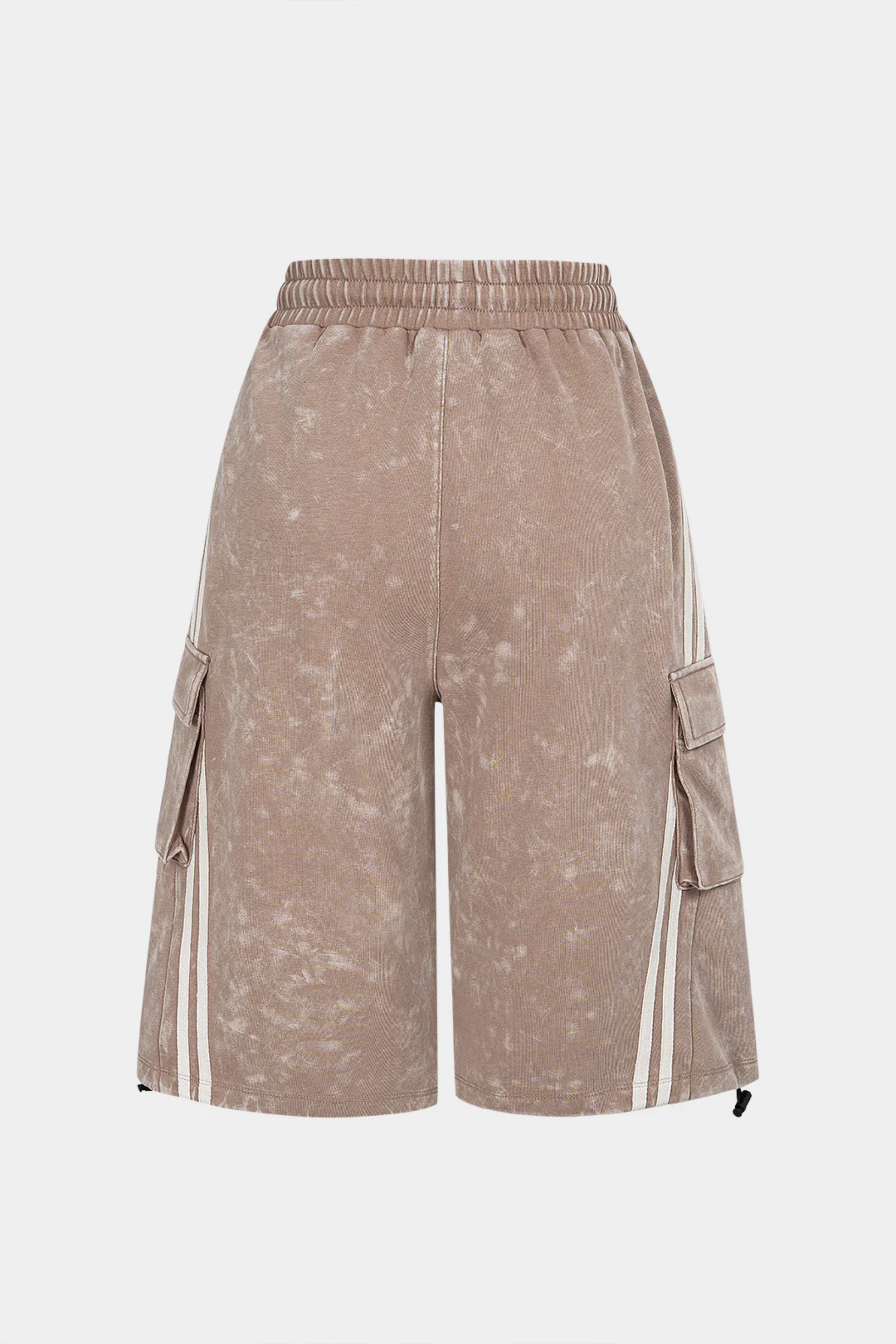 Striped Pocket Drawstring High Waist Shorts - Image 2