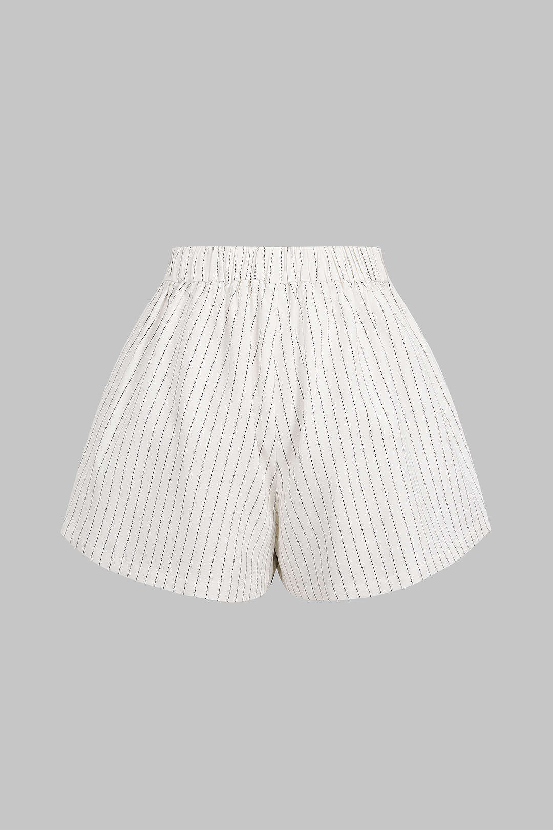 Striped Linen Ruched Wide Leg Shorts - Image 2