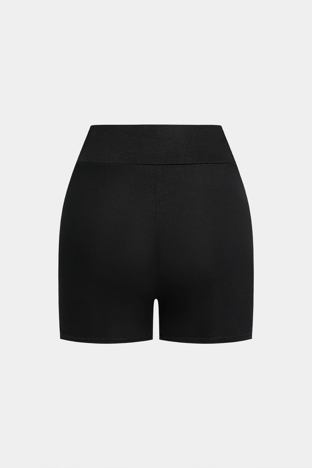 Solid High Waist Shorts - Image 2