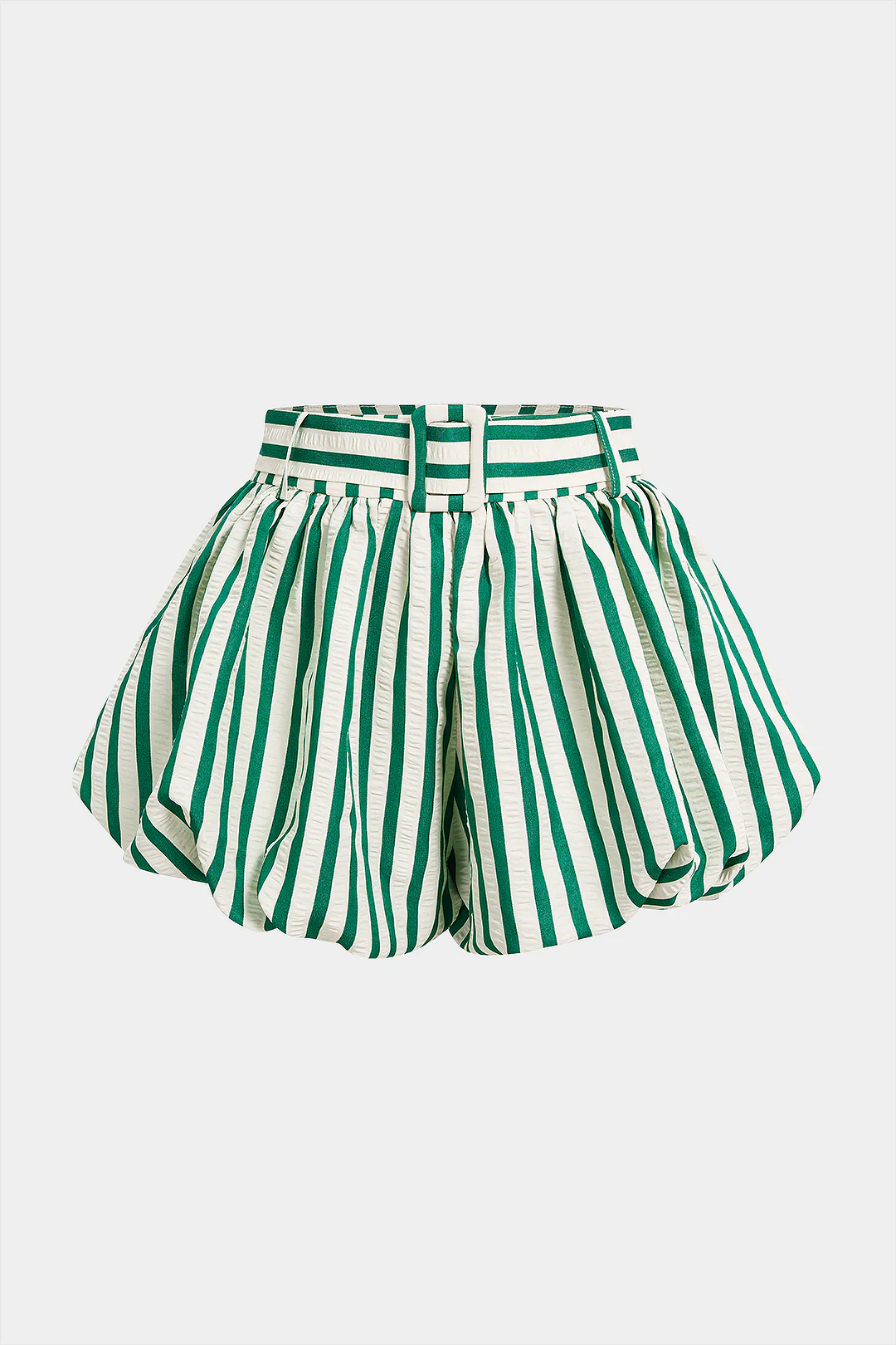 Striped Textured Ruched Shorts