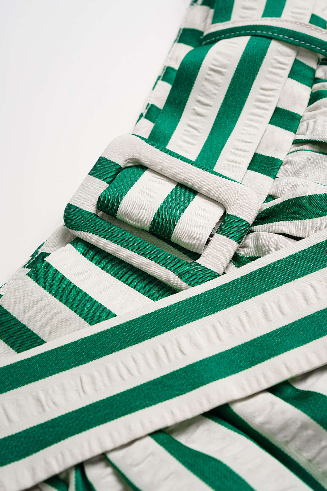 Striped Textured Ruched Shorts - Image 3