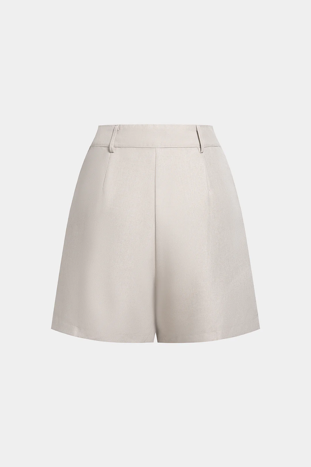 Solid Button High Waist Shorts - Image 2