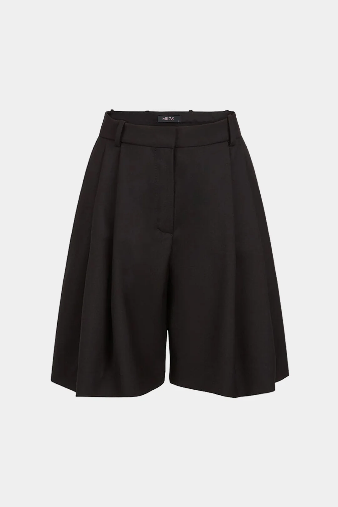 Solid Ruched Wide Leg Shorts - Image 2