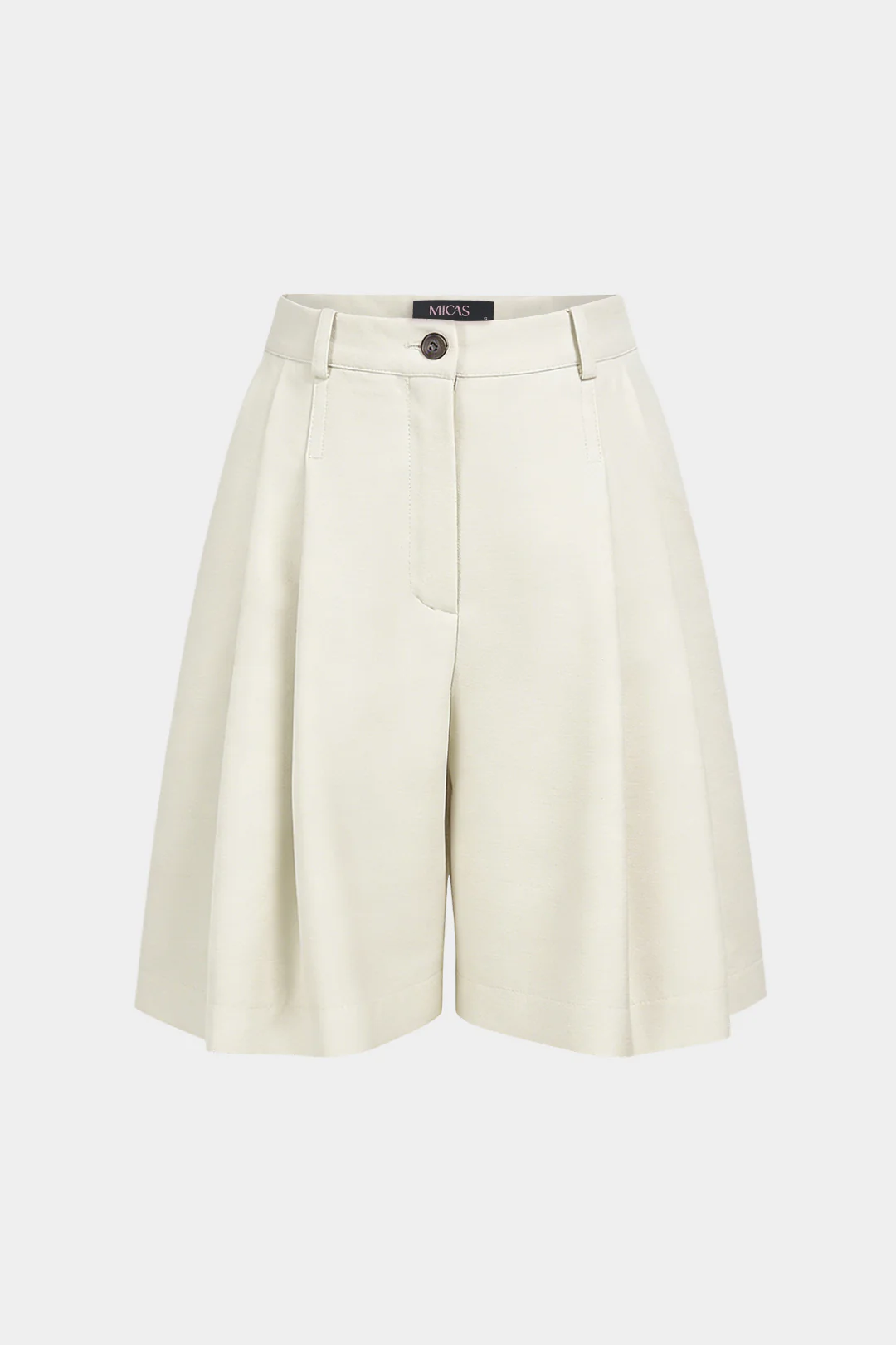Solid Ruched Wide Leg Shorts - Image 3