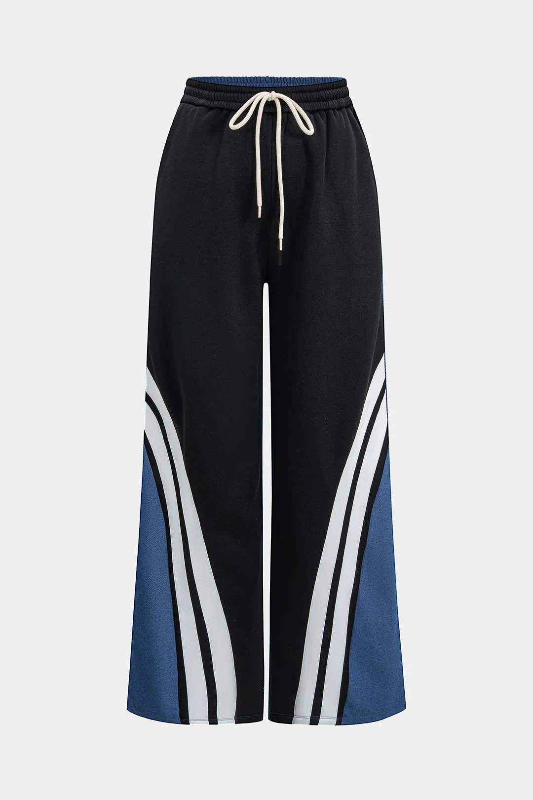 Stripes Print Patchwork Trousers - Image 2