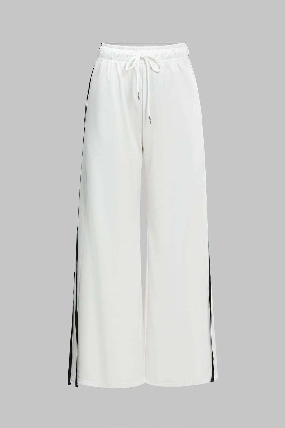 Contrast Tie-Up Wide Leg Trousers - Image 2