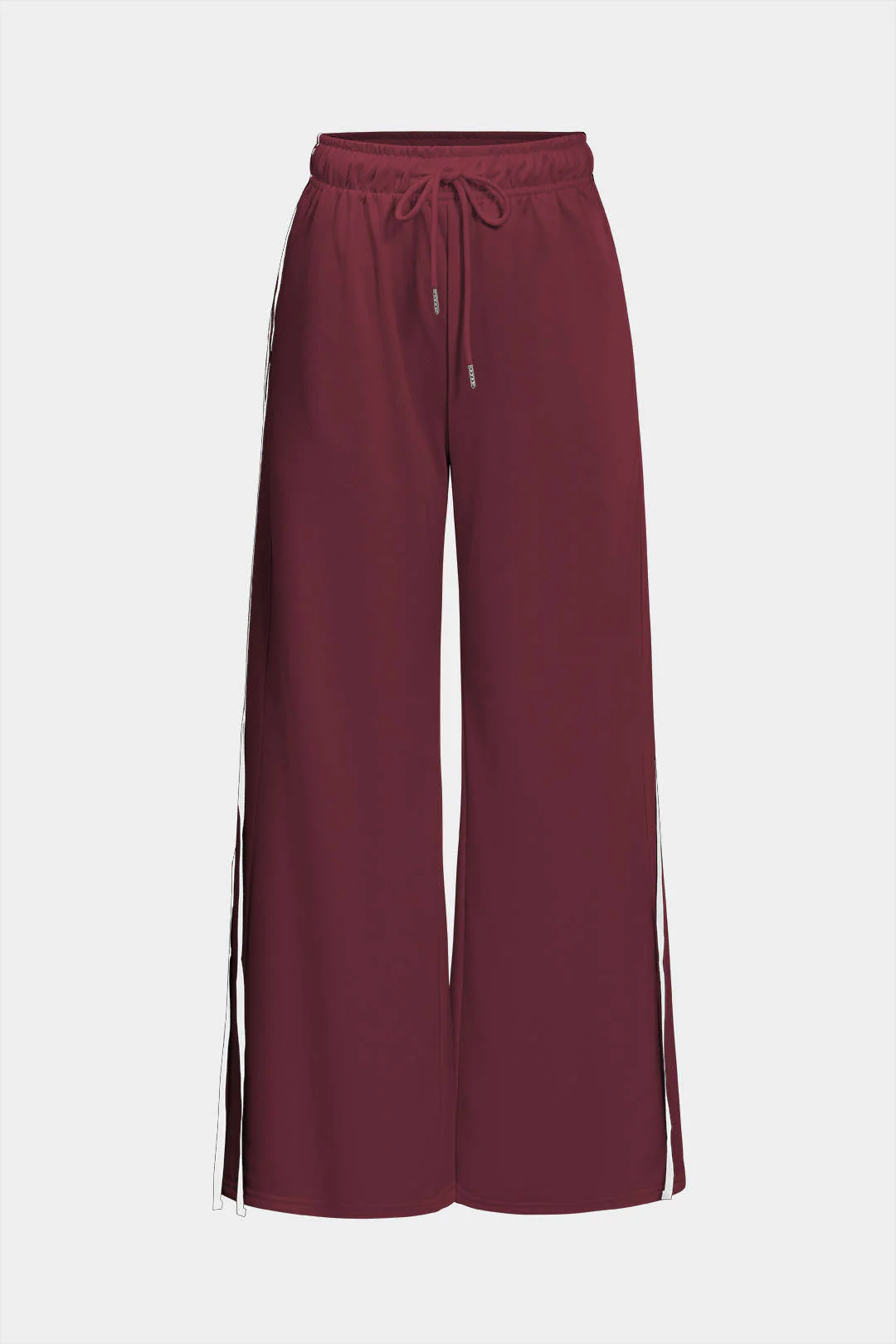 Contrast Tie-Up Wide Leg Trousers - Image 8