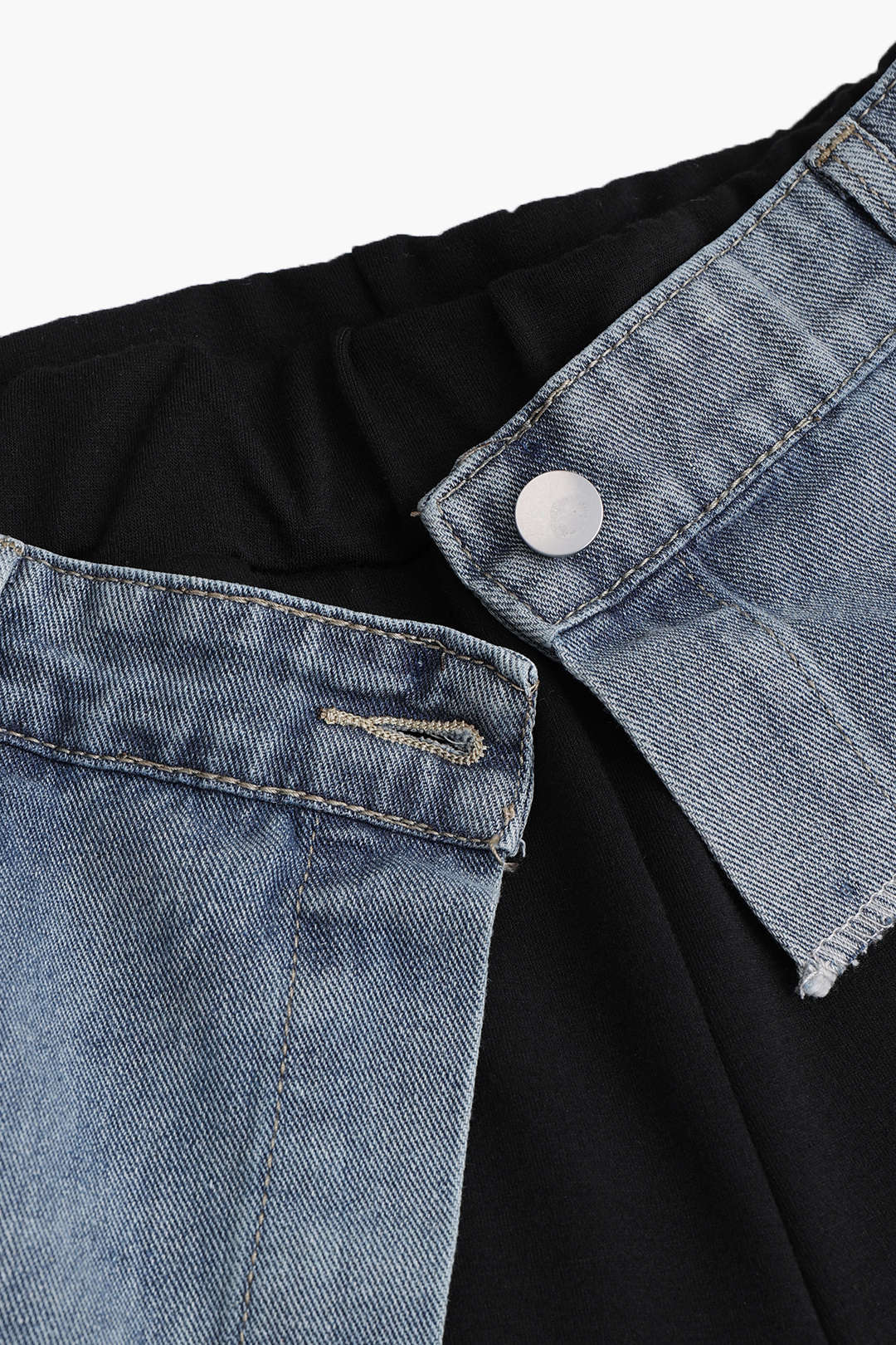 Denim Patchwork Pocket Trousers - Image 4
