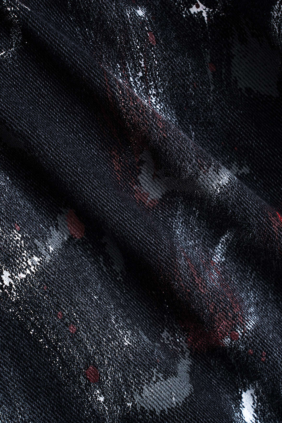 Graffiti Denim Washed Button Pocket Zipper Wide Leg Jeans - Image 7