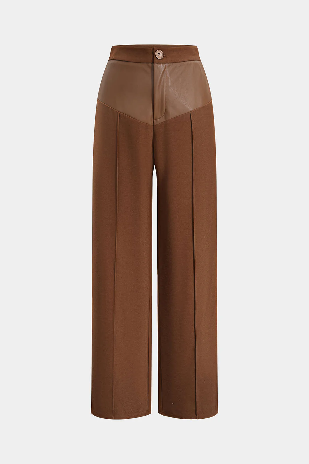 Faux Leather Patchwork Trousers - Image 10