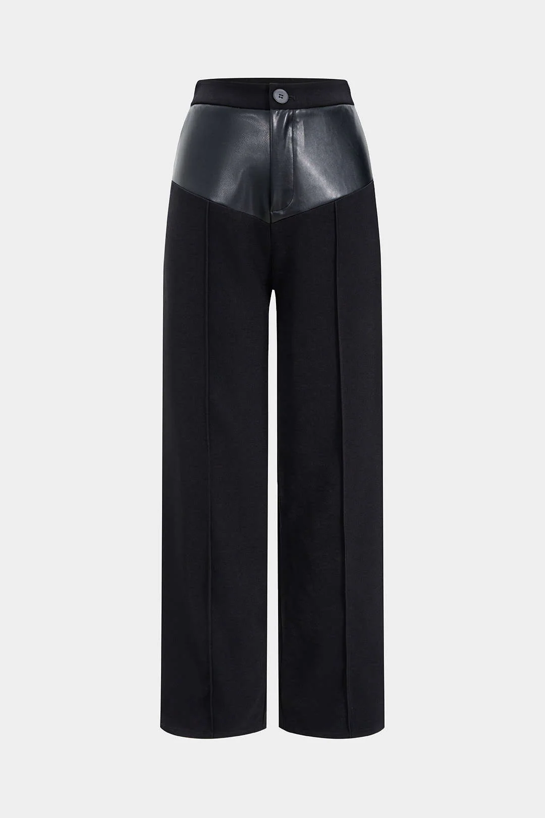 Faux Leather Patchwork Trousers - Image 4