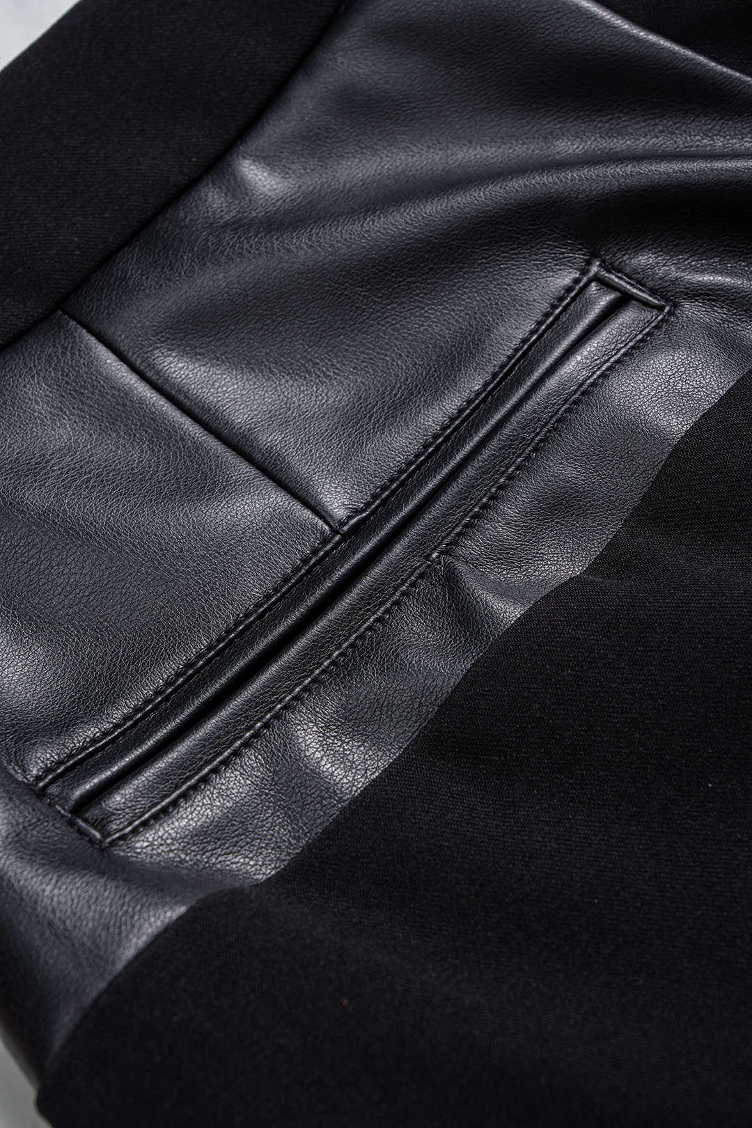 Faux Leather Patchwork Trousers - Image 8