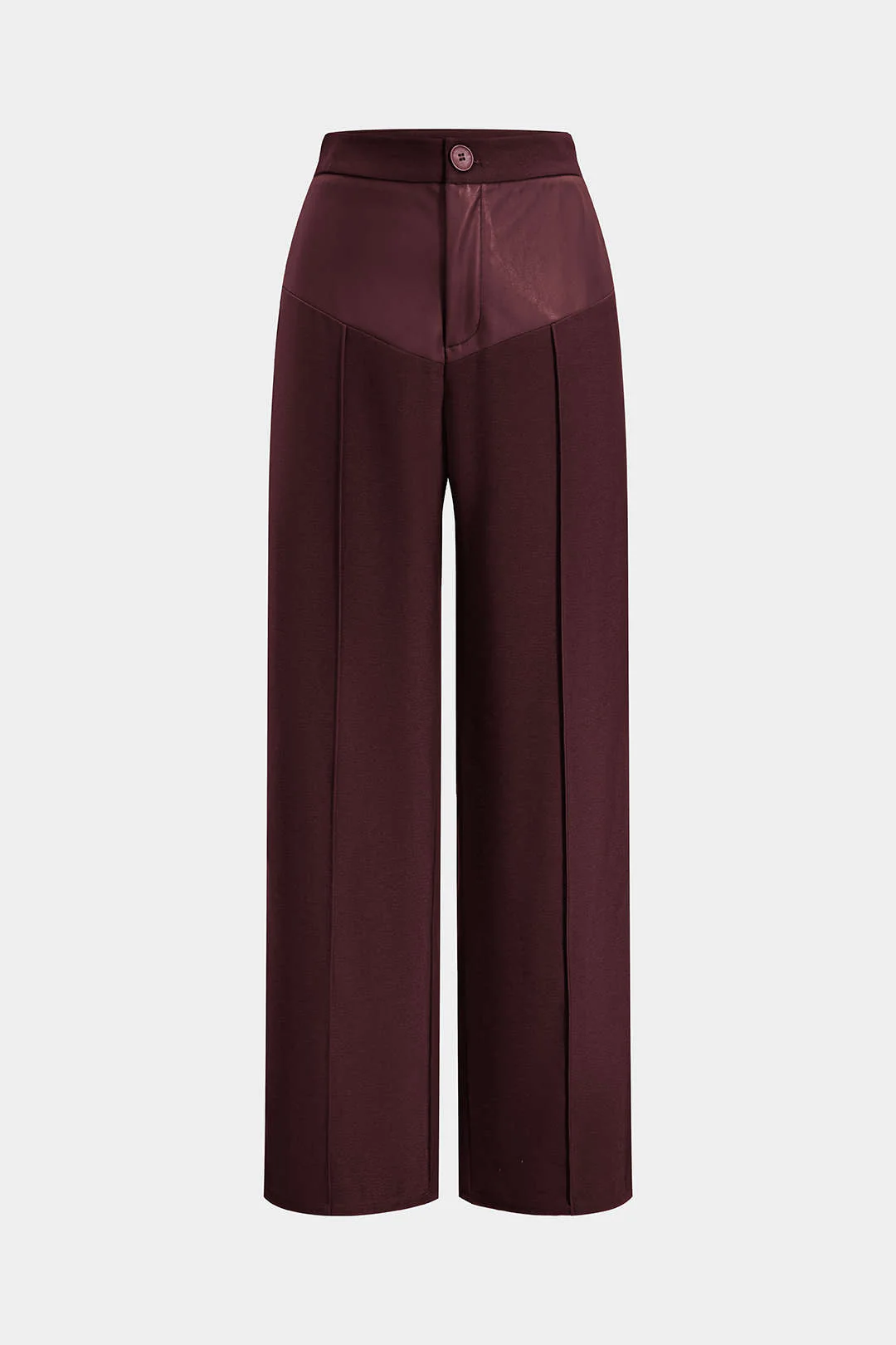 Faux Leather Patchwork Trousers - Image 9