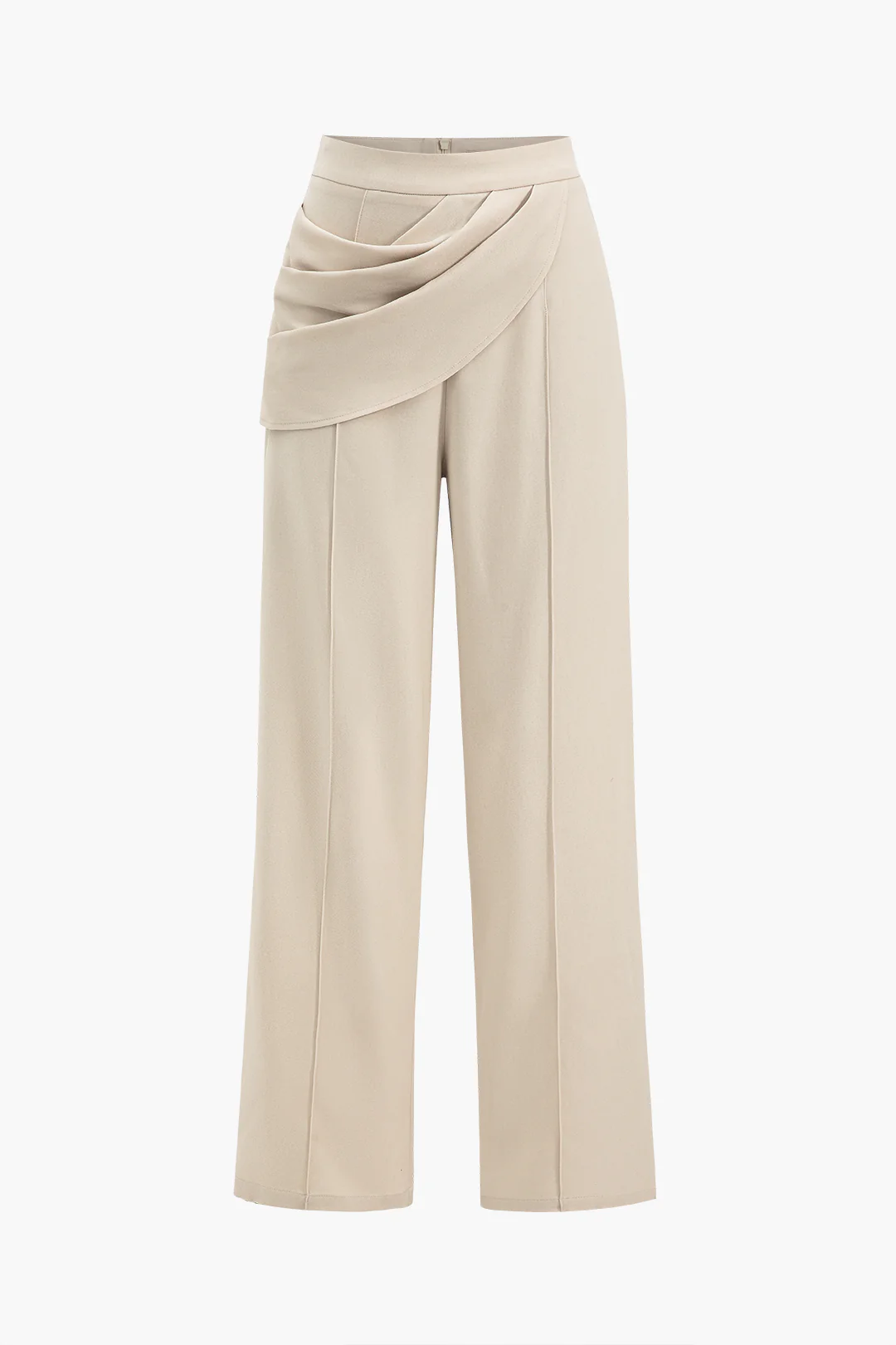 Solid Asymmetrical Trousers - Image 2