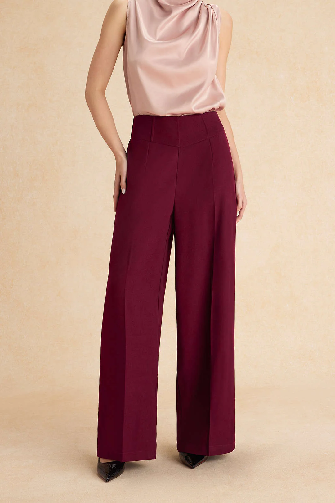 Basic High-Waisted Wide Leg Trousers - Image 7