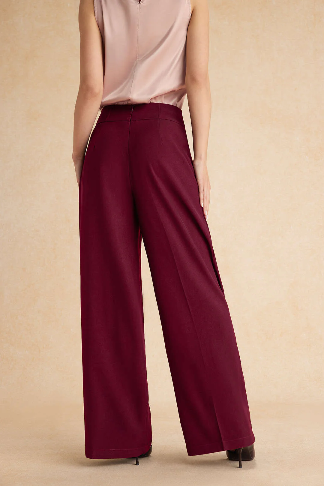 Basic High-Waisted Wide Leg Trousers - Image 9