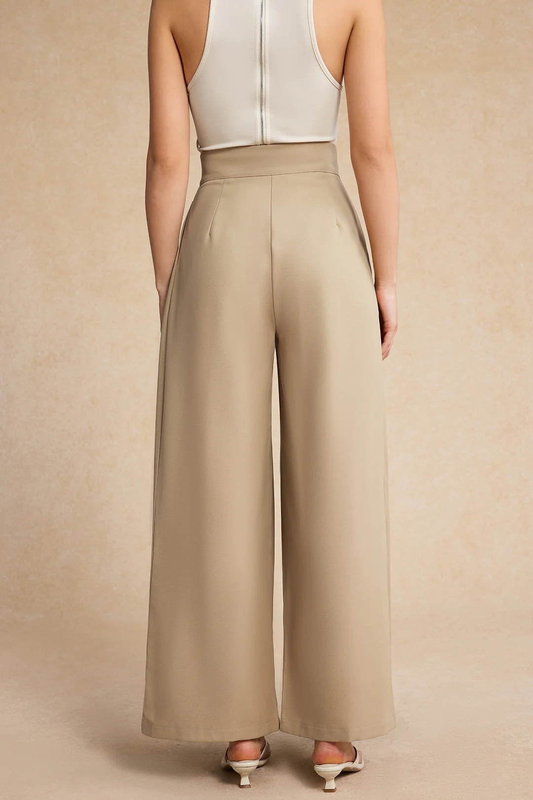 Wide Leg Pleated Trousers - Image 6