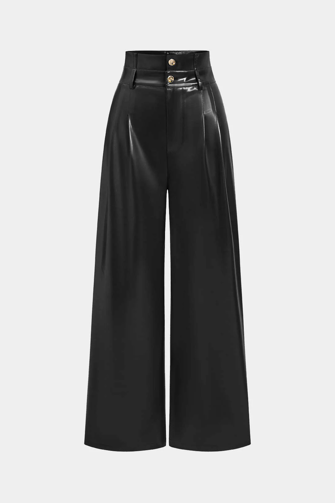 Faux Leather High Waist Trousers - Image 3