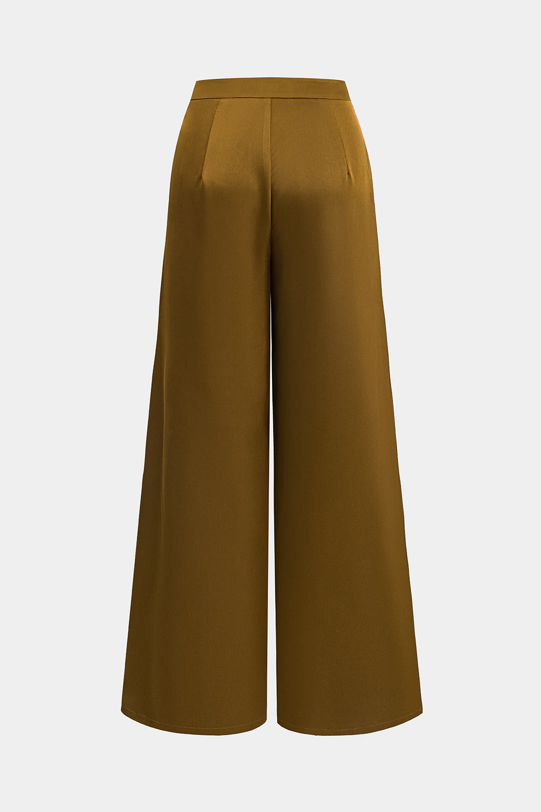 Satin High Waist Ruched Wide Leg Trousers - Image 2