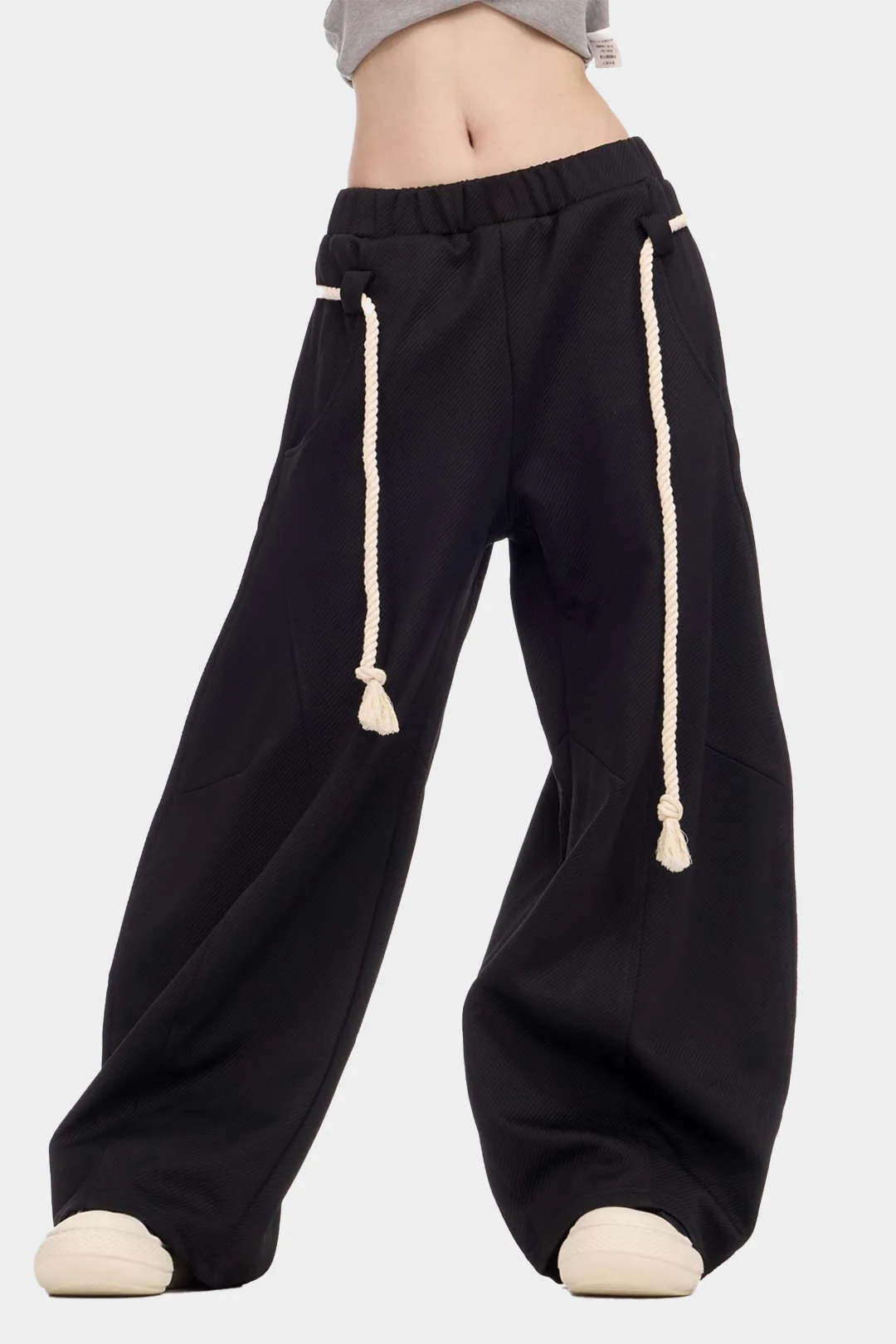 Drawstring Wide Leg Trousers - Image 9