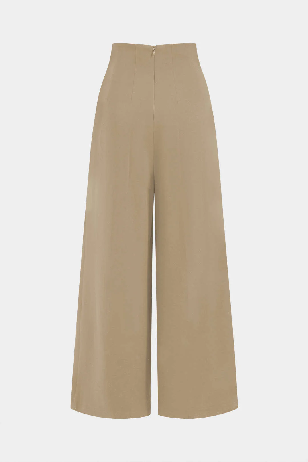 Pleated Asymmetrical Wide Leg Trousers - Image 7