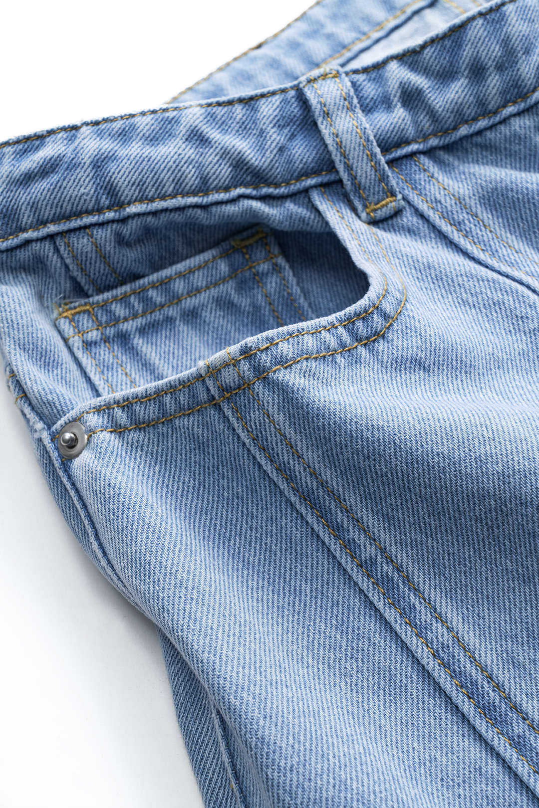 Denim Patchwork Button Pocket Wide Leg Barrel Trousers - Image 3