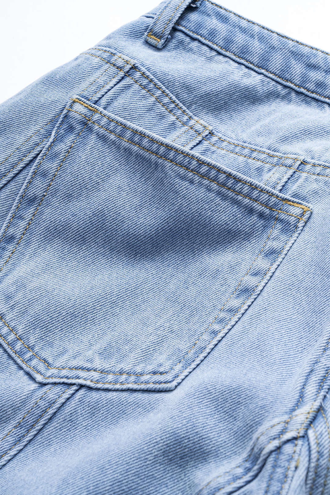 Denim Patchwork Button Pocket Wide Leg Barrel Trousers - Image 5