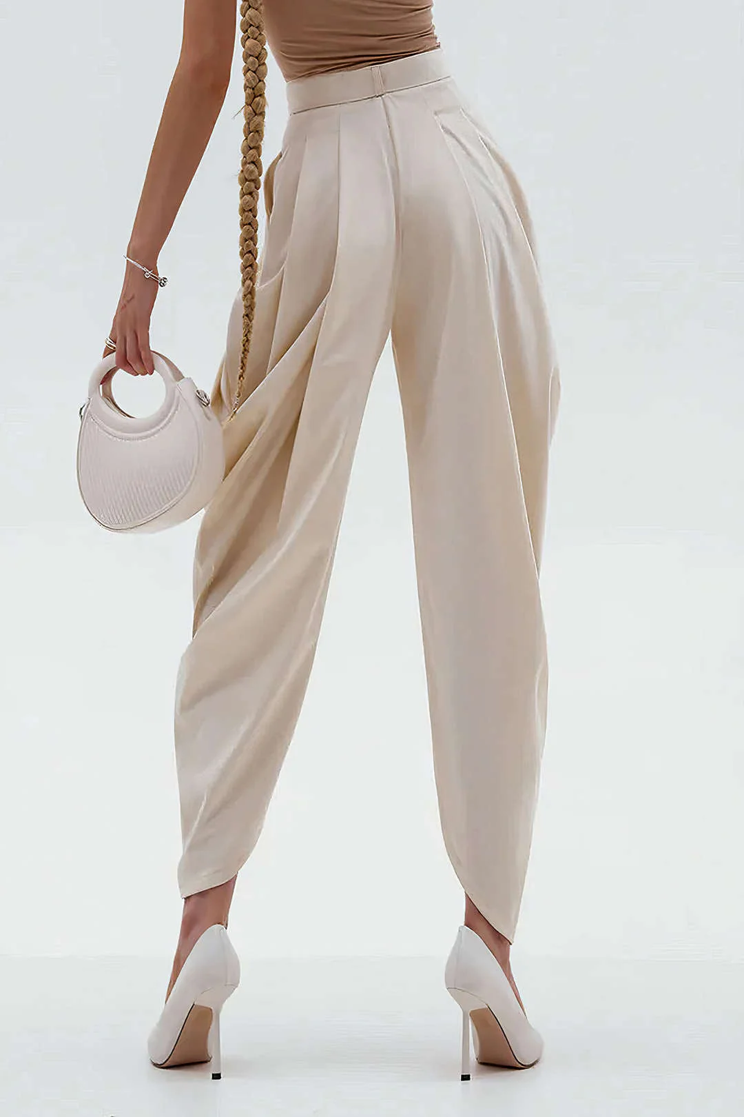 Ruched Solid Trousers - Image 11