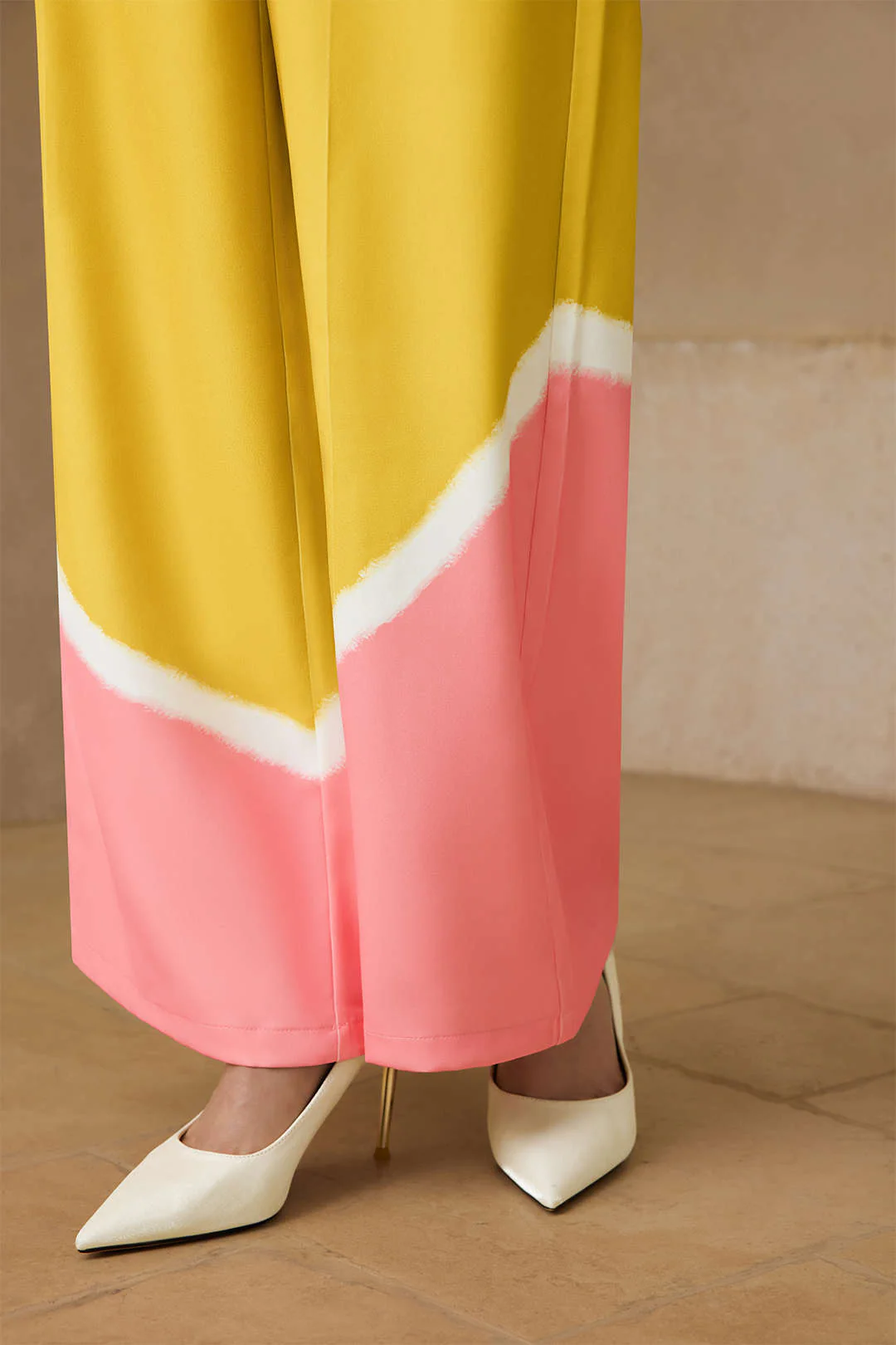 Contrast Wide Leg Trousers - Image 5