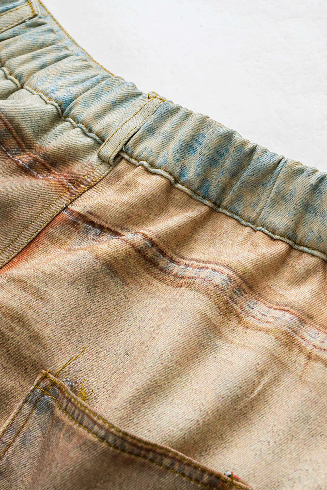 Abstract Print Button Pocket Trousers - Image 6