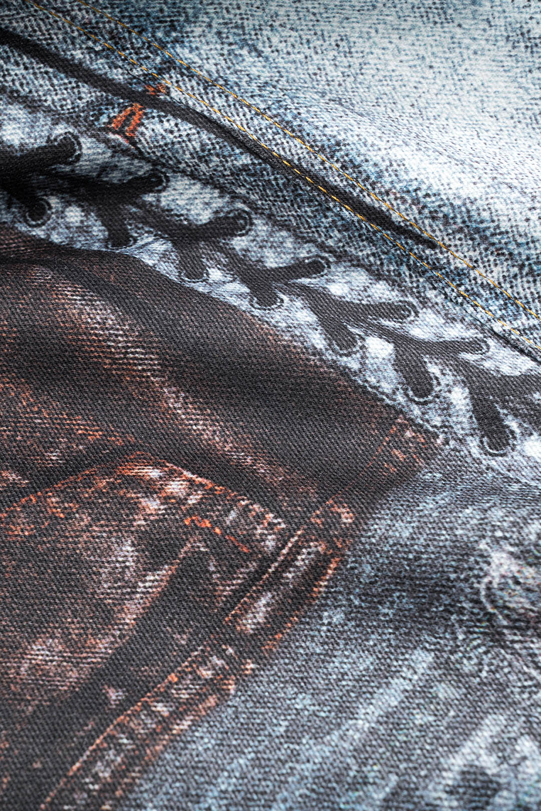Abstract Print Button Pocket Wide Leg Barrel Trousers - Image 5