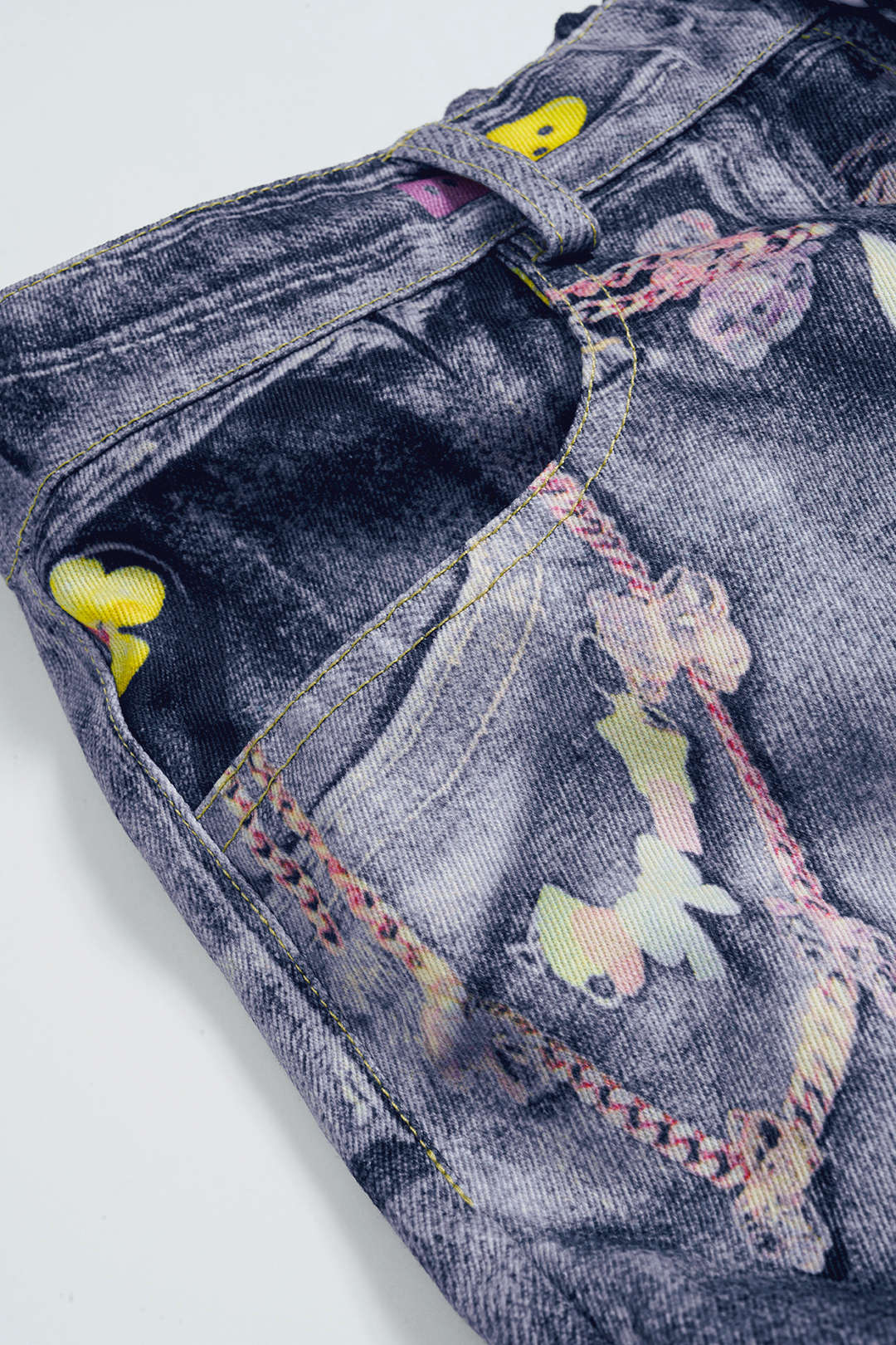Abstract Print Button Wide Leg Trousers - Image 11
