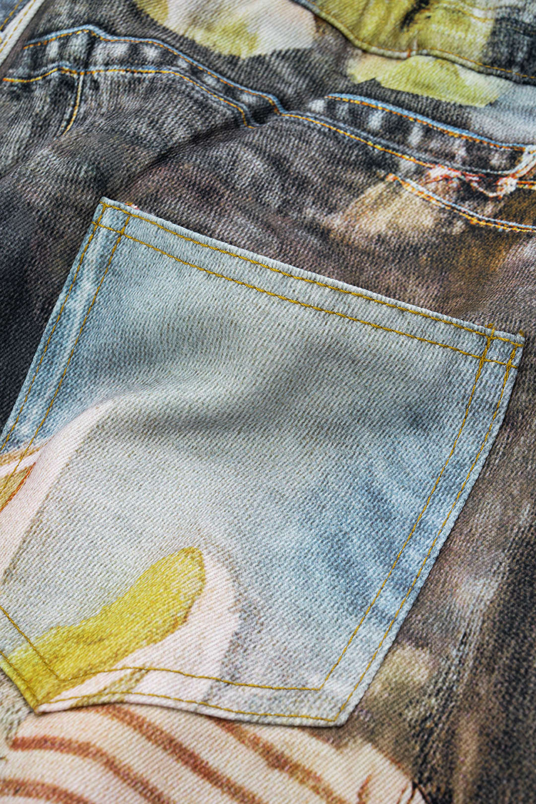 Abstract Print Button Wide Leg Trousers - Image 7