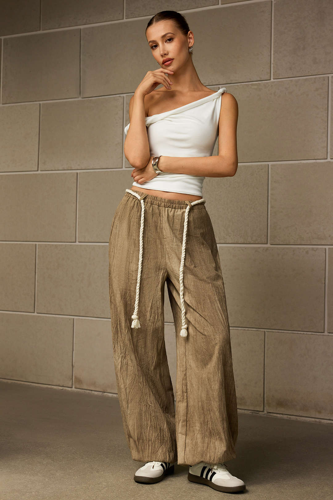 High Waist Drawstring Trousers - Image 6