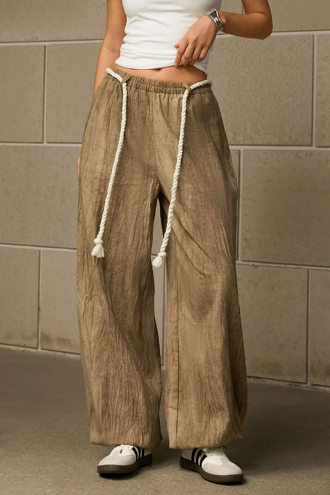 High Waist Drawstring Trousers - Image 7